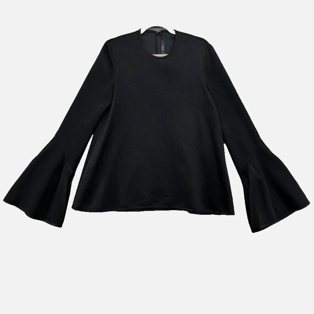 Ellery Blouse Shirt Womens 4 Black Long Bell Sleeve Whimsigoth Dark Fairy Career